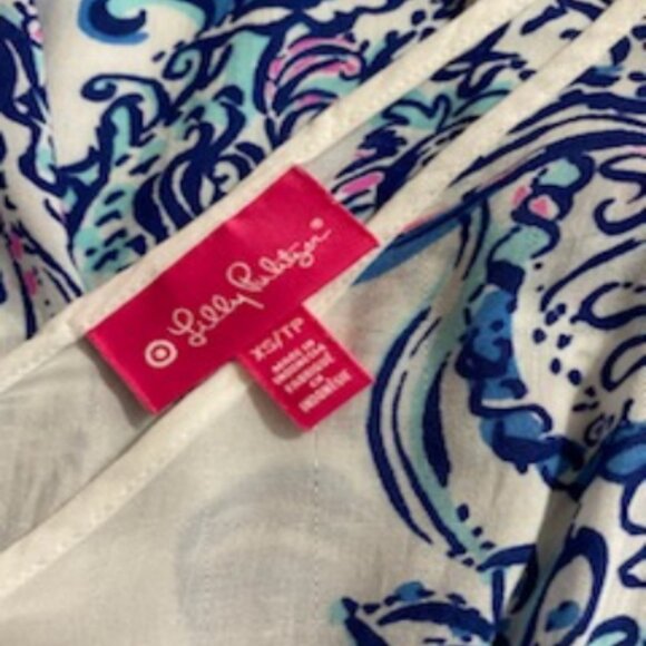 LILLY PULITZER Target Womens XS White Airy Maxi Caftan Cover Up Beach Resortwear - Picture 7 of 8